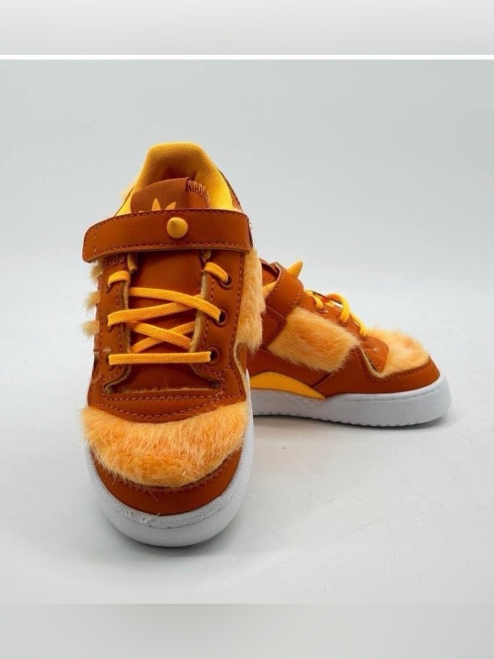 NWT Adidas Pixar Monsters Inc. Kids Orange Fuzzy Furry Sneaker Shoe Toddler Sz 8